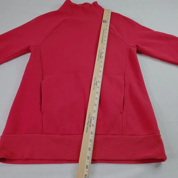 Fabletics x Madelaine Petsch Sweatshirt Women M Red 1/2 Zip on Back Pullover Gym - Picture 7 of 16